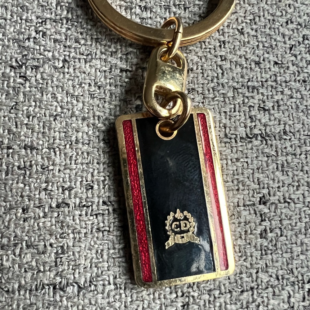 Christian Dior Vintage Black and Red enamel Goldtone keychain - Picture 3 of 5